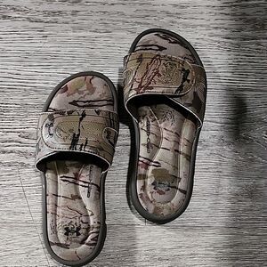 Under Armour Camo Slide Sandals - Brown and Black